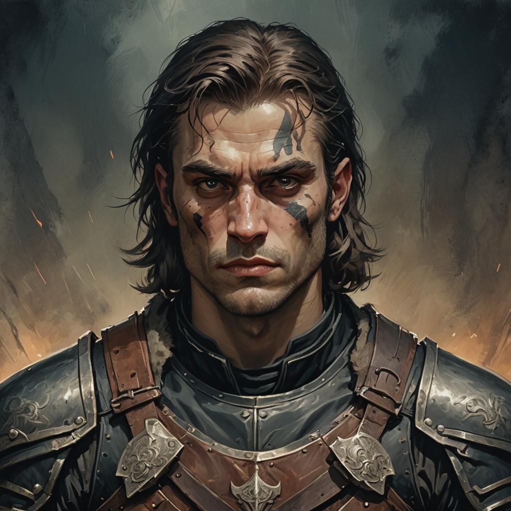 Dark Fantasy Rogue Portrait in Leather Armor