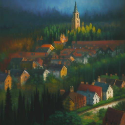 Giant Tree Towers Over Tiny Village