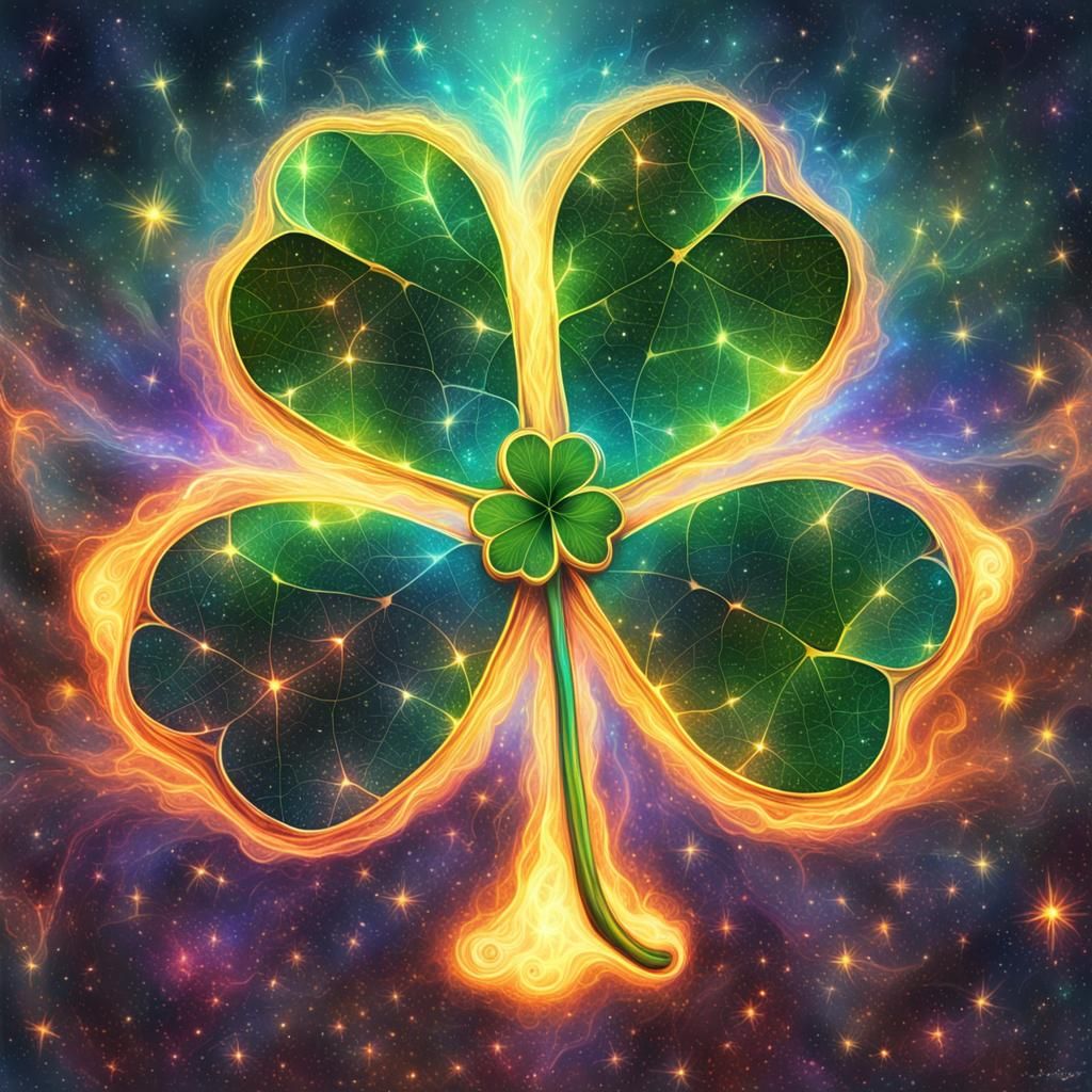 Burning four-leaf clover