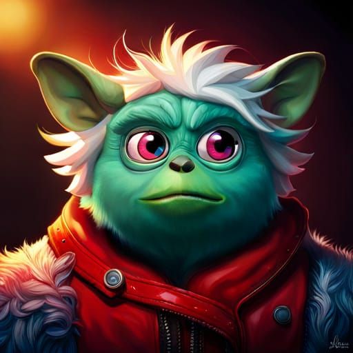 Hyperdetailed Furby Grinch Portrait