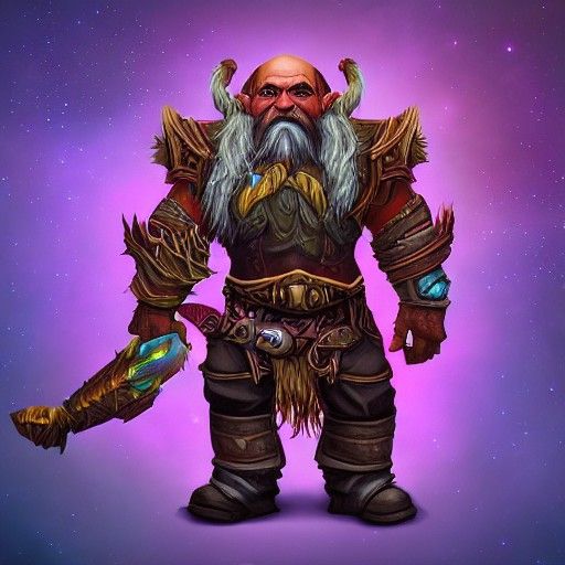 WoW Dwarf Hunter: Holographic Astral Illustration