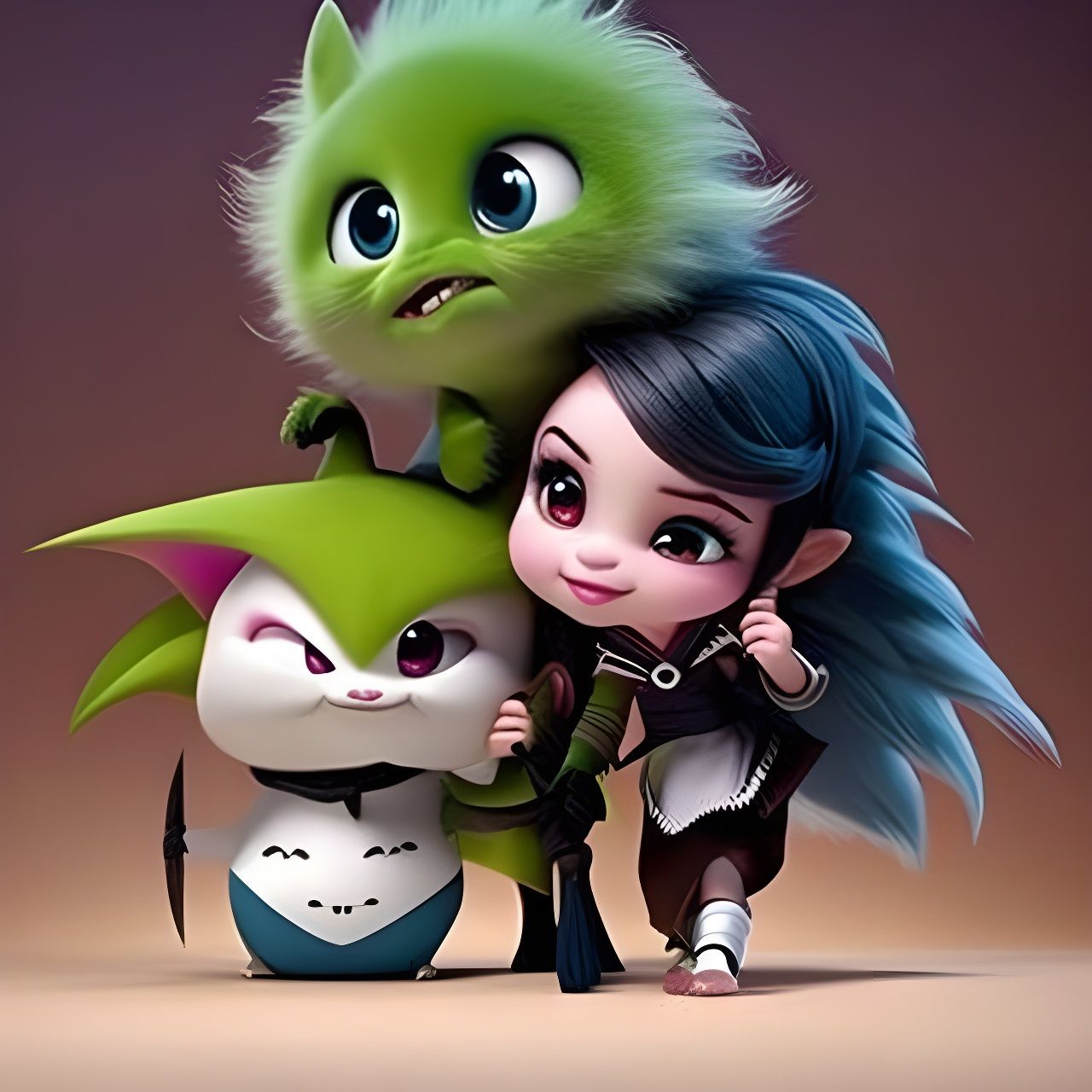 Adorable Fluffy Monsters: Hyperdetailed Professional Photo