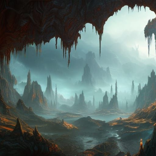 Fantastical Wraith World: Detailed Matte Painting