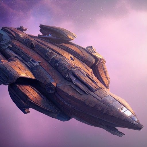 Detailed Spaceship Matte Painting in Unreal Engine