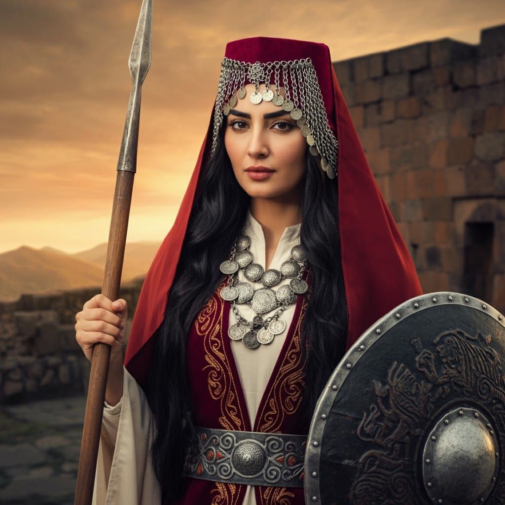 Armenian Warrior Goddess in Ancient Fortress