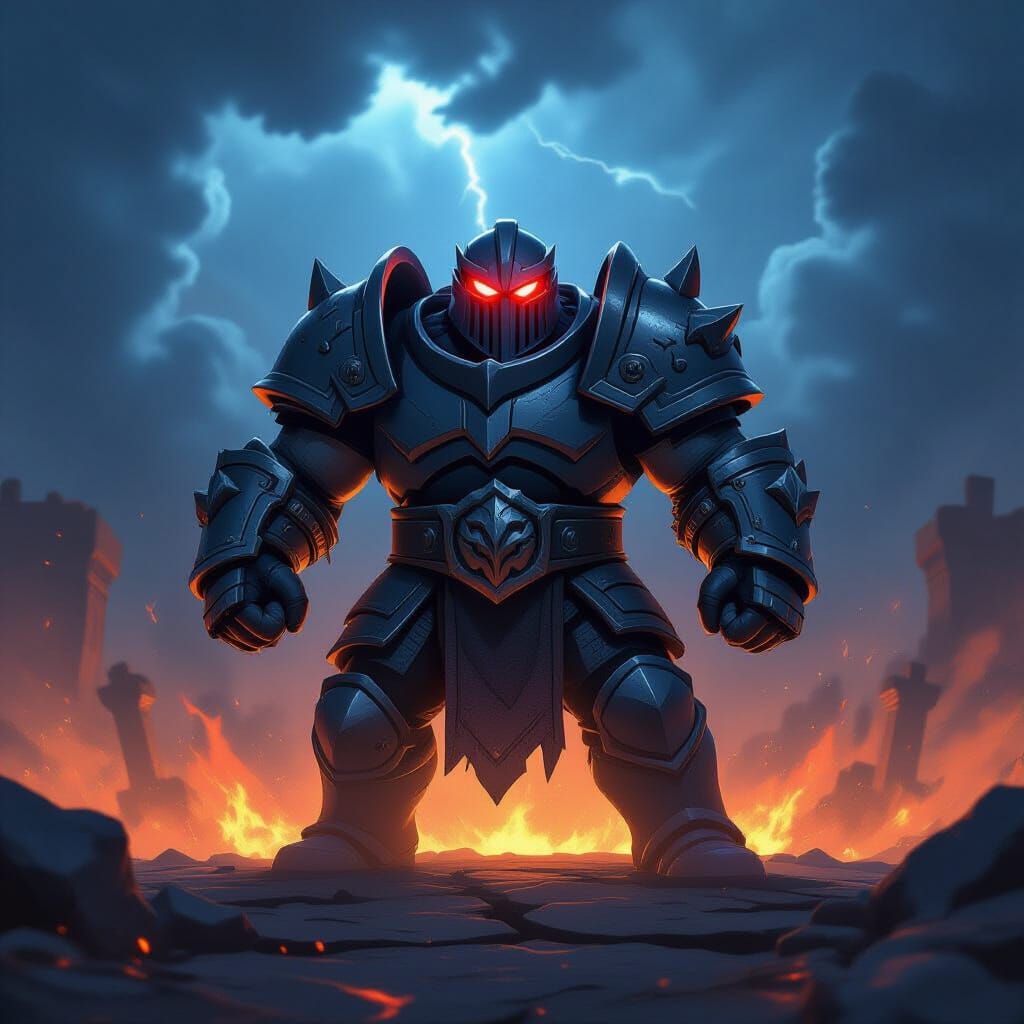 Mega Knight in Epic Fantasy Concept Art Style