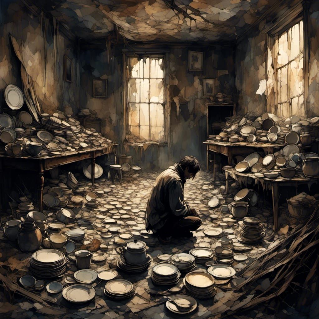 Desolate Wreckage: A Melancholy Scene in Harsh Light