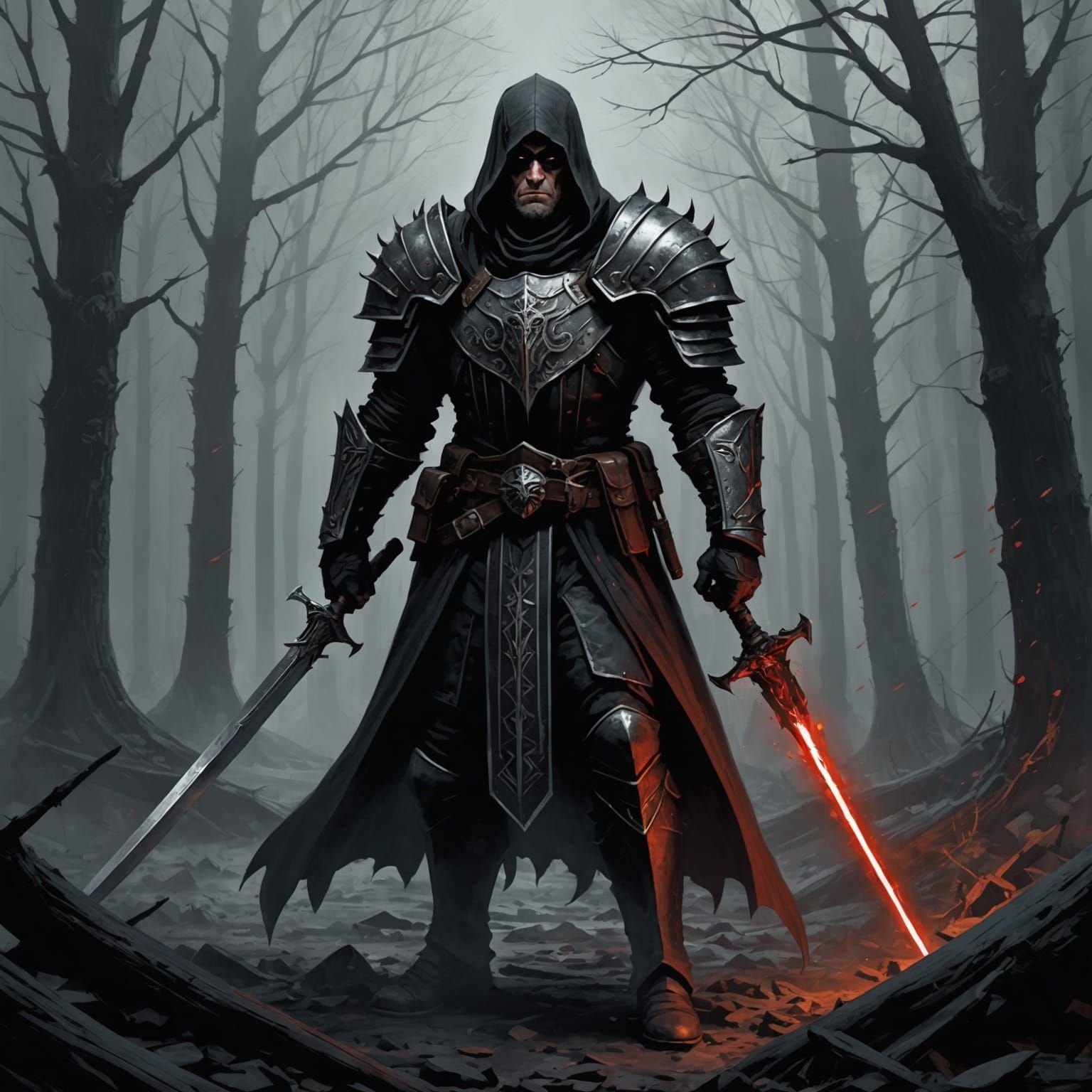 Grimdark Village Scene in Różalski Style