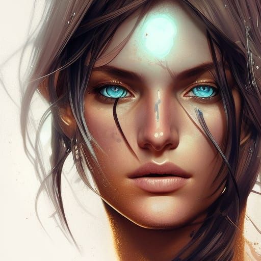 Mesmerizing Portrait of Beautiful Woman, Hyperdetailed Art