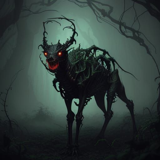 Sleek Biomechanical Horror Emerges from Dark Vines