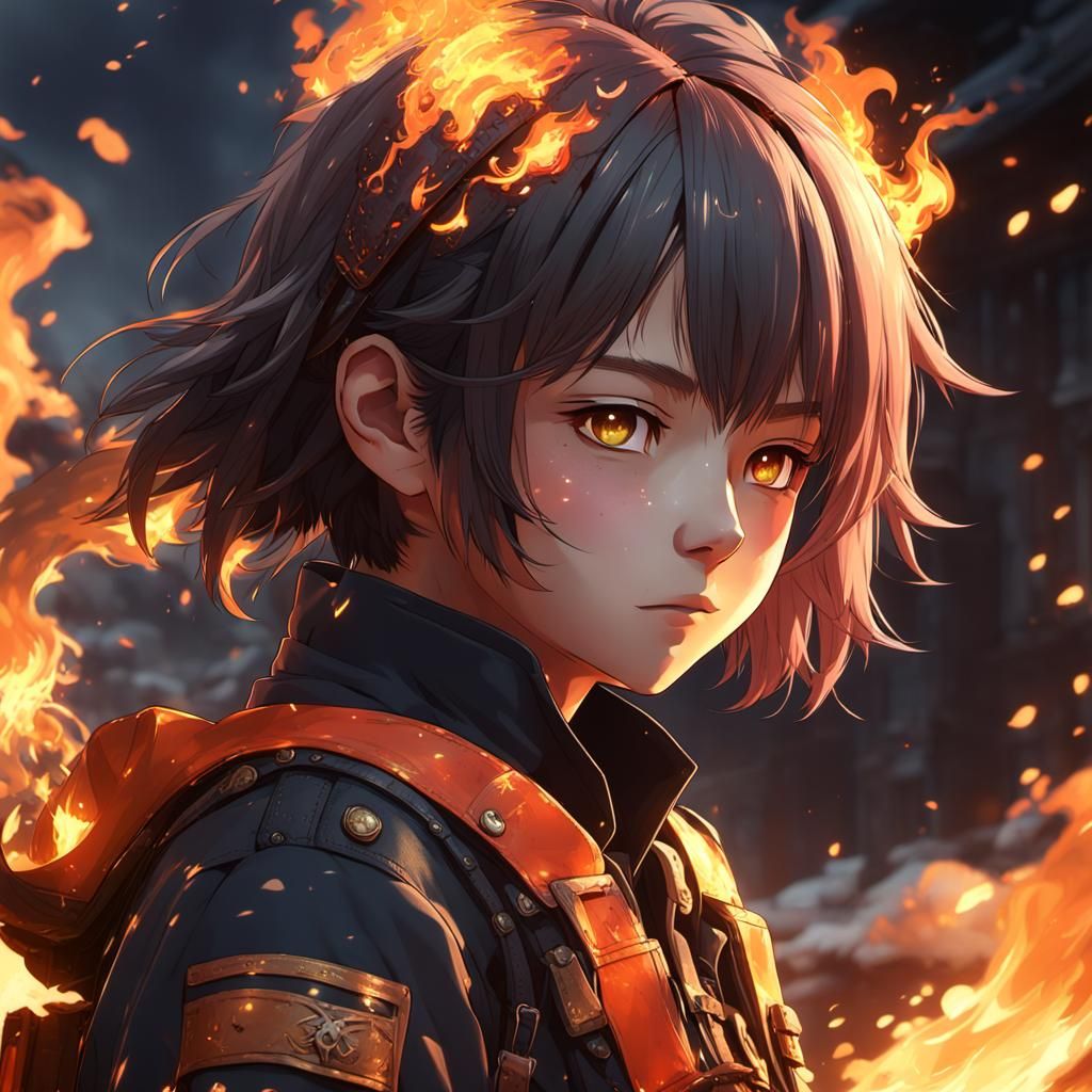 Detailed 3D Anime Art of Arson