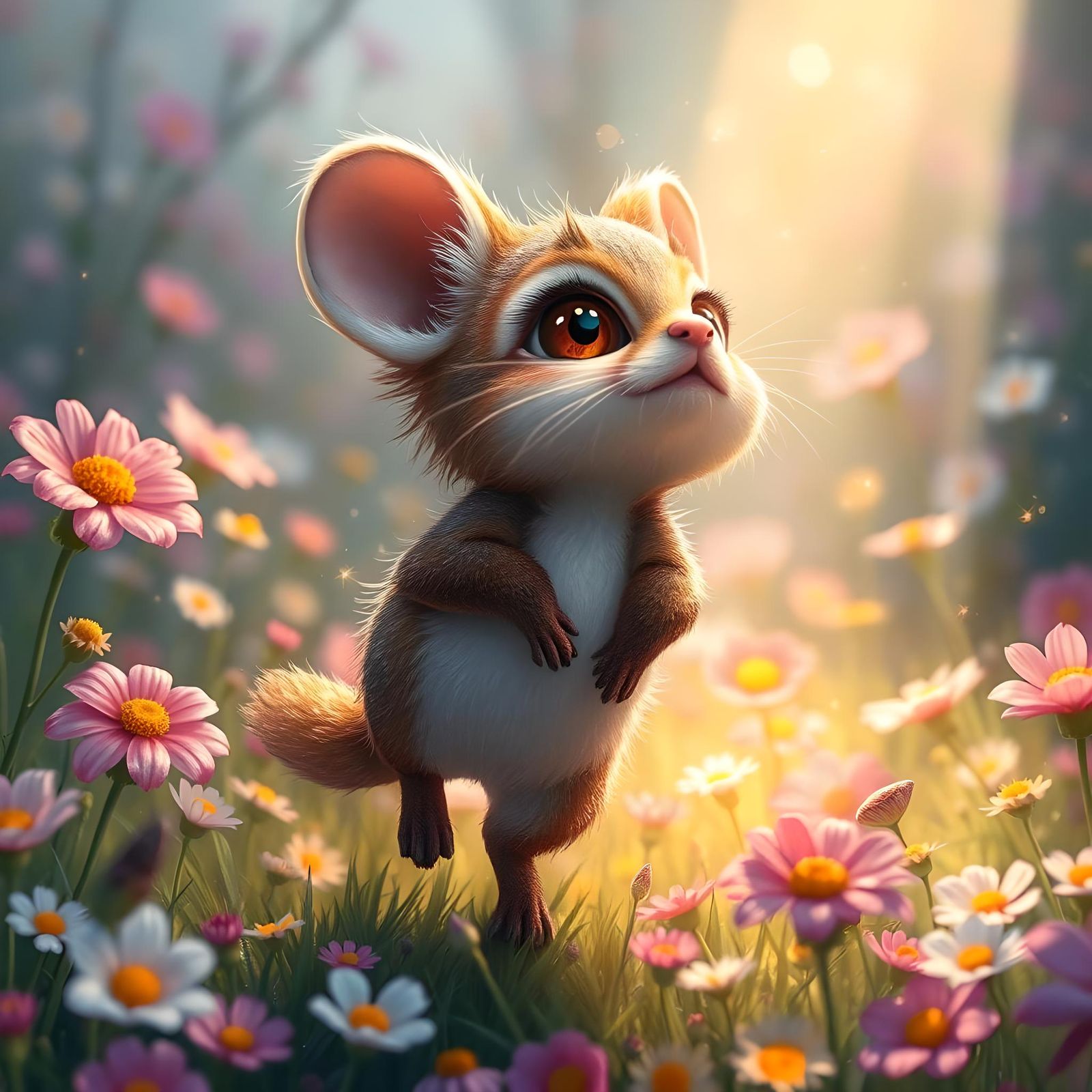 Sparkling Rodents Hopping in a Sunbeam