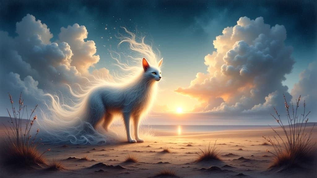 Cloud Cat visits the beach