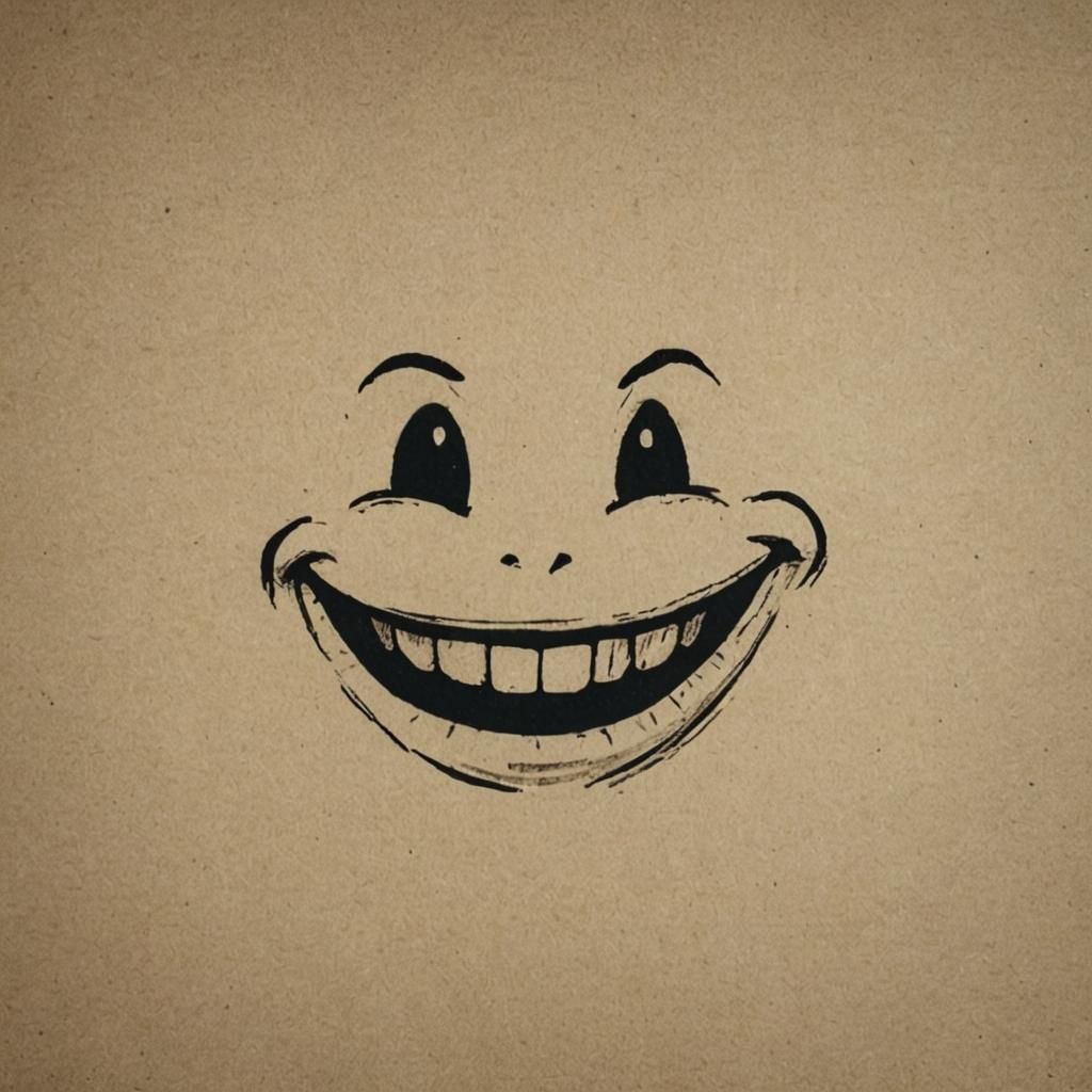 Smiling Face Drawing in Anime Style