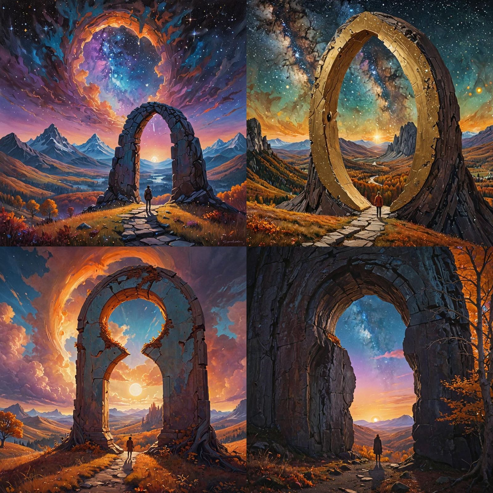 Fantasy Portal to Autumn Landscape