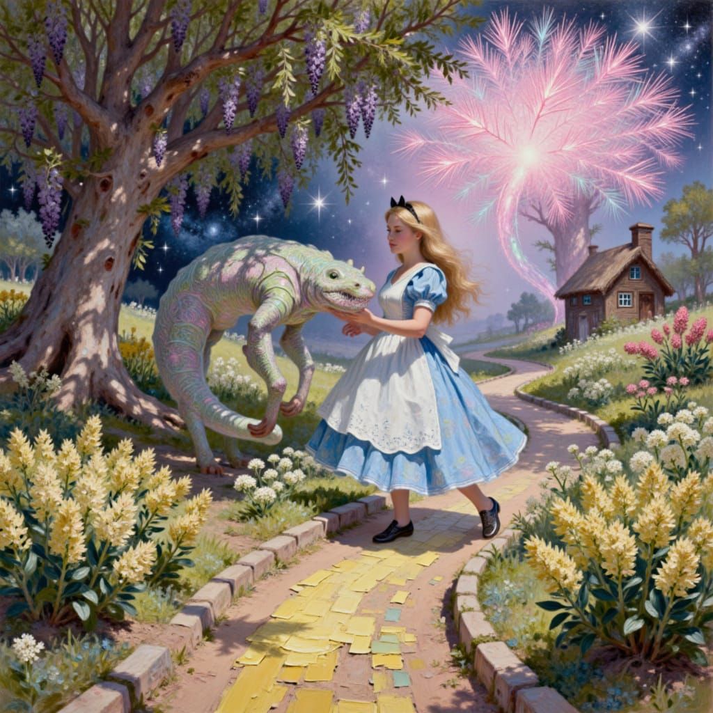 Alice Wonderland on Yellow Brick Road