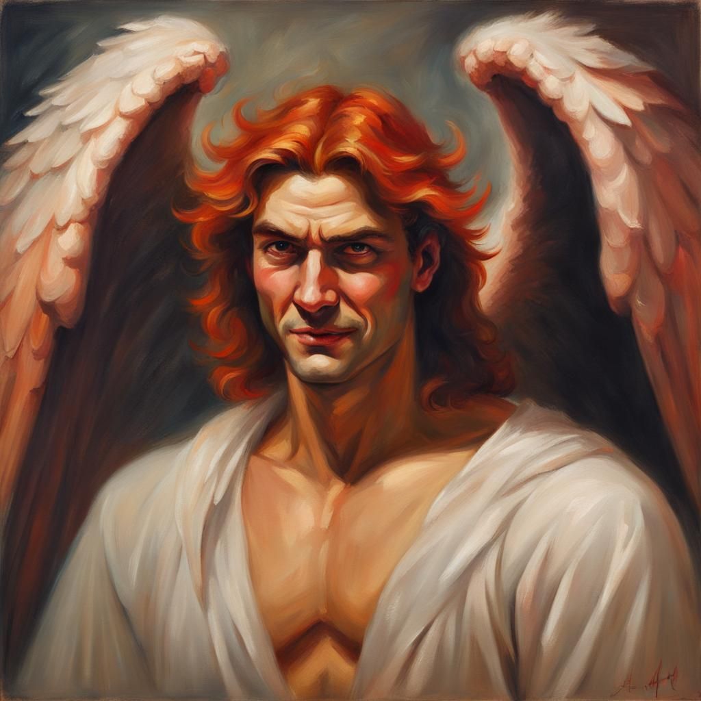 Painting of a red haired angel