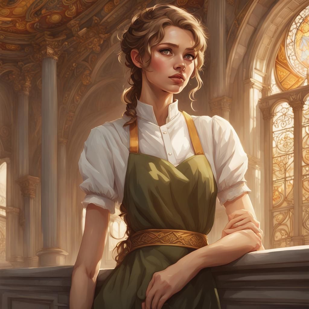 Girl in Palace, Hyperdetailed Portrait