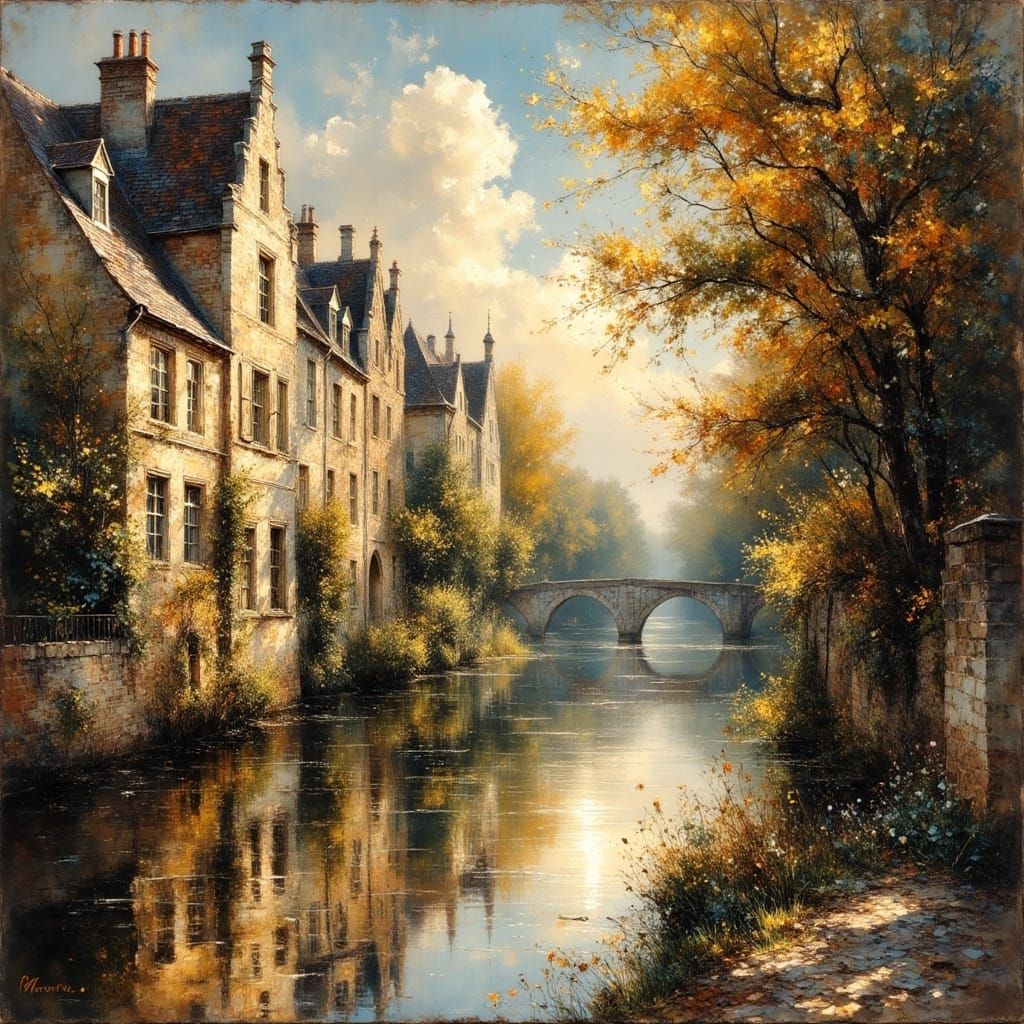 Evening in Bruges, Art Nouveau Style