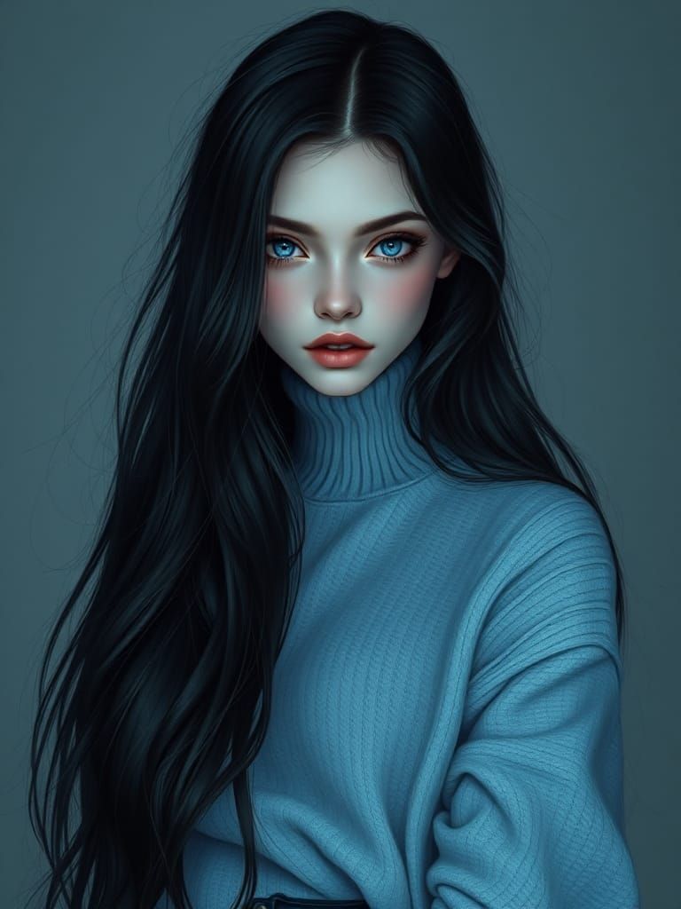 Waifish young woman, ethereal presence