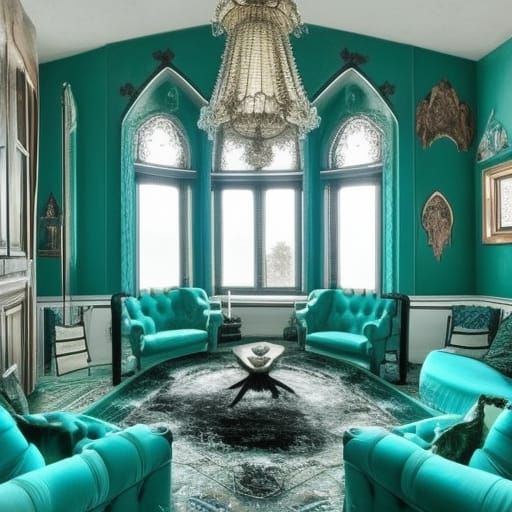 Underwater Gothic Penthouse with Emerald Green Accents