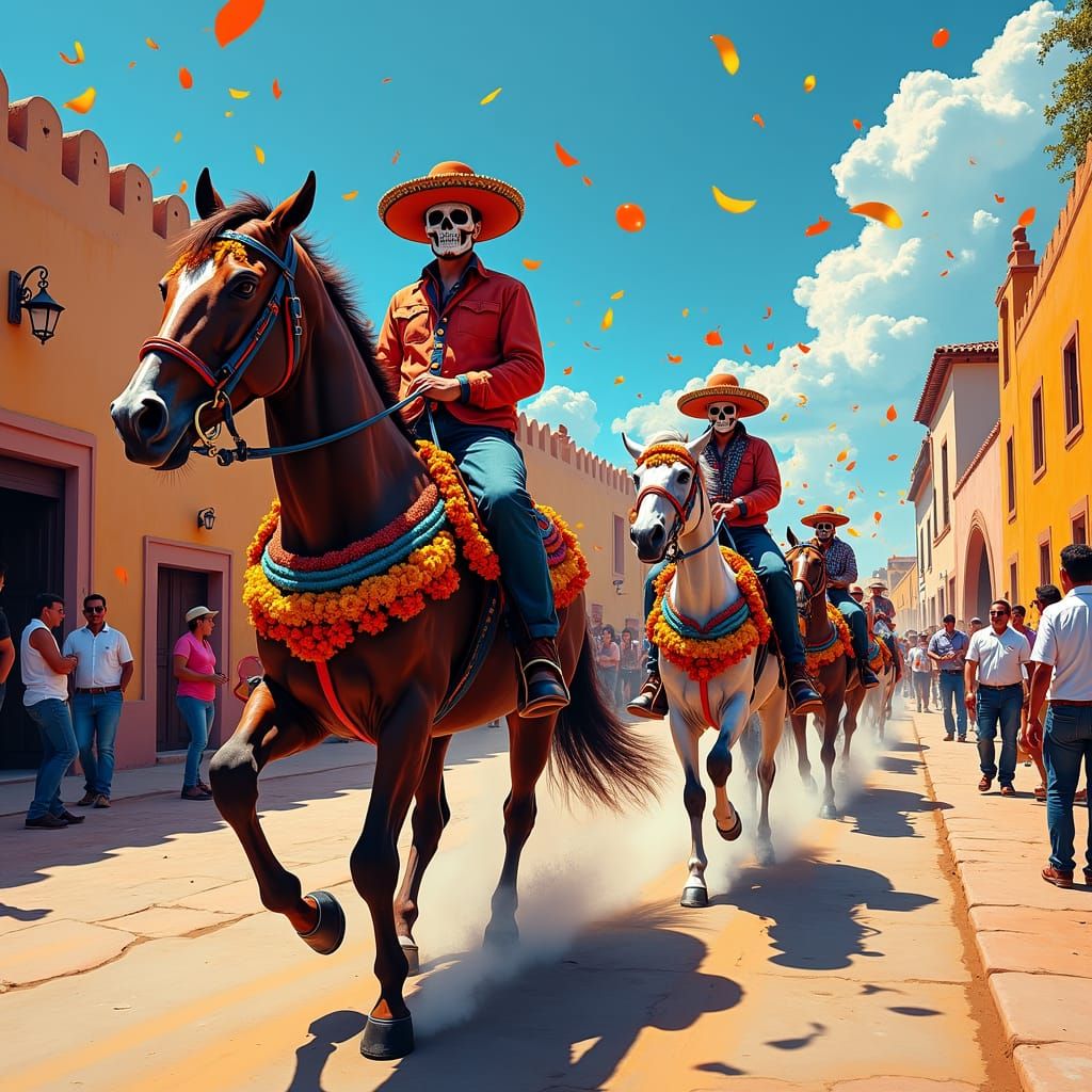 Day of the Dead Horses Parade in Mexico