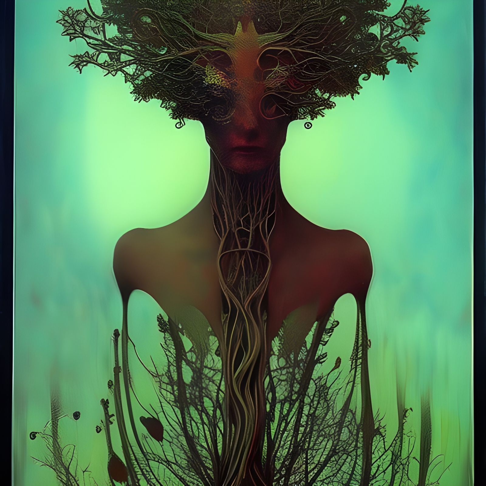 Ethereal Fairy Portrait in Art Nouveau Style
