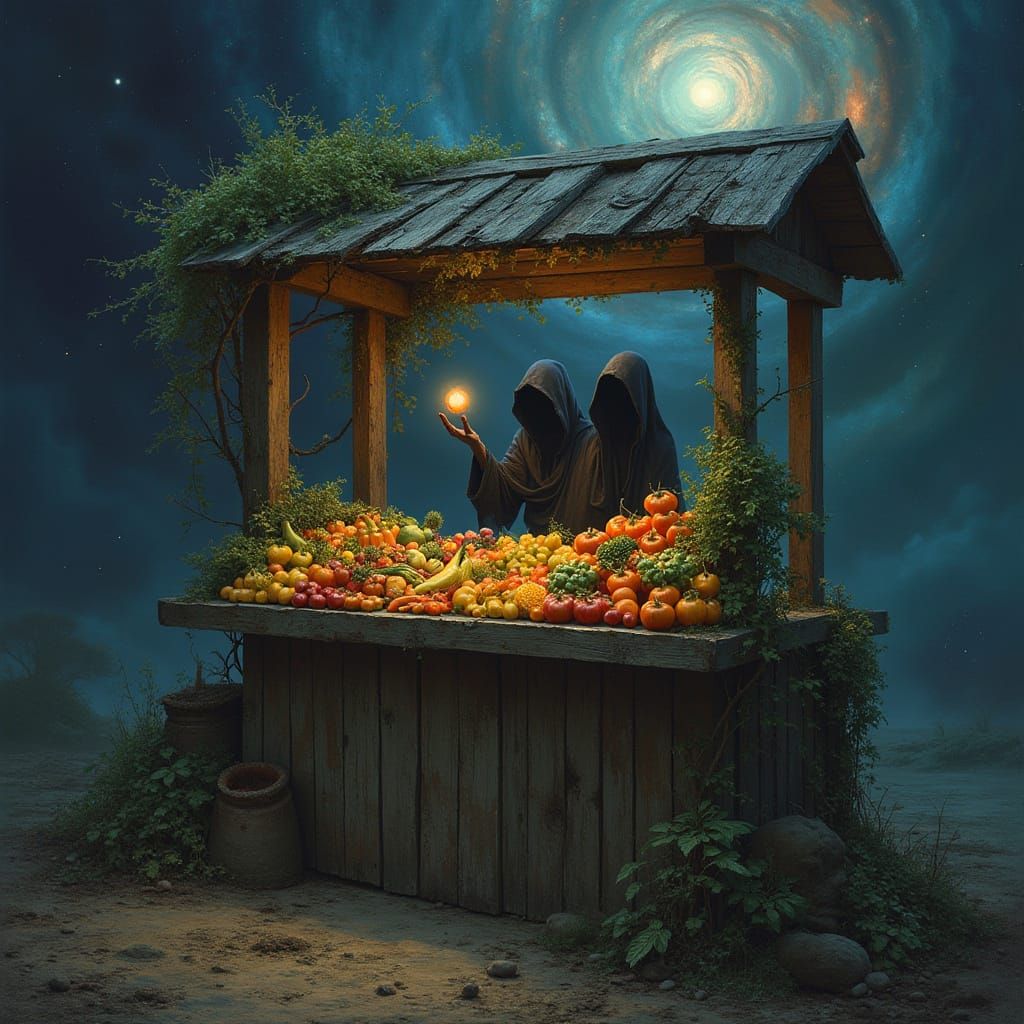 Otherworldly Farmstand with Exotic Fruits