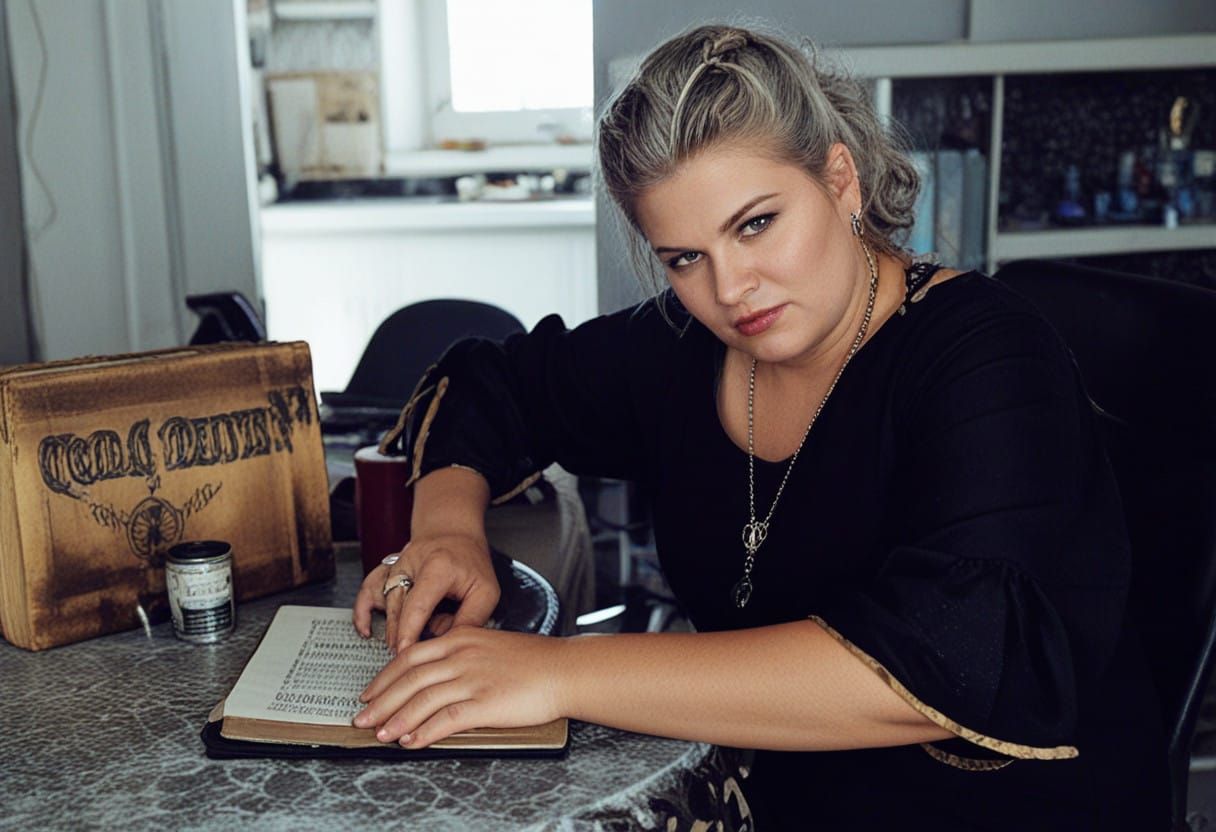 Supersized Webvixen Studies Ancient Grimoire in Mystical Stu...