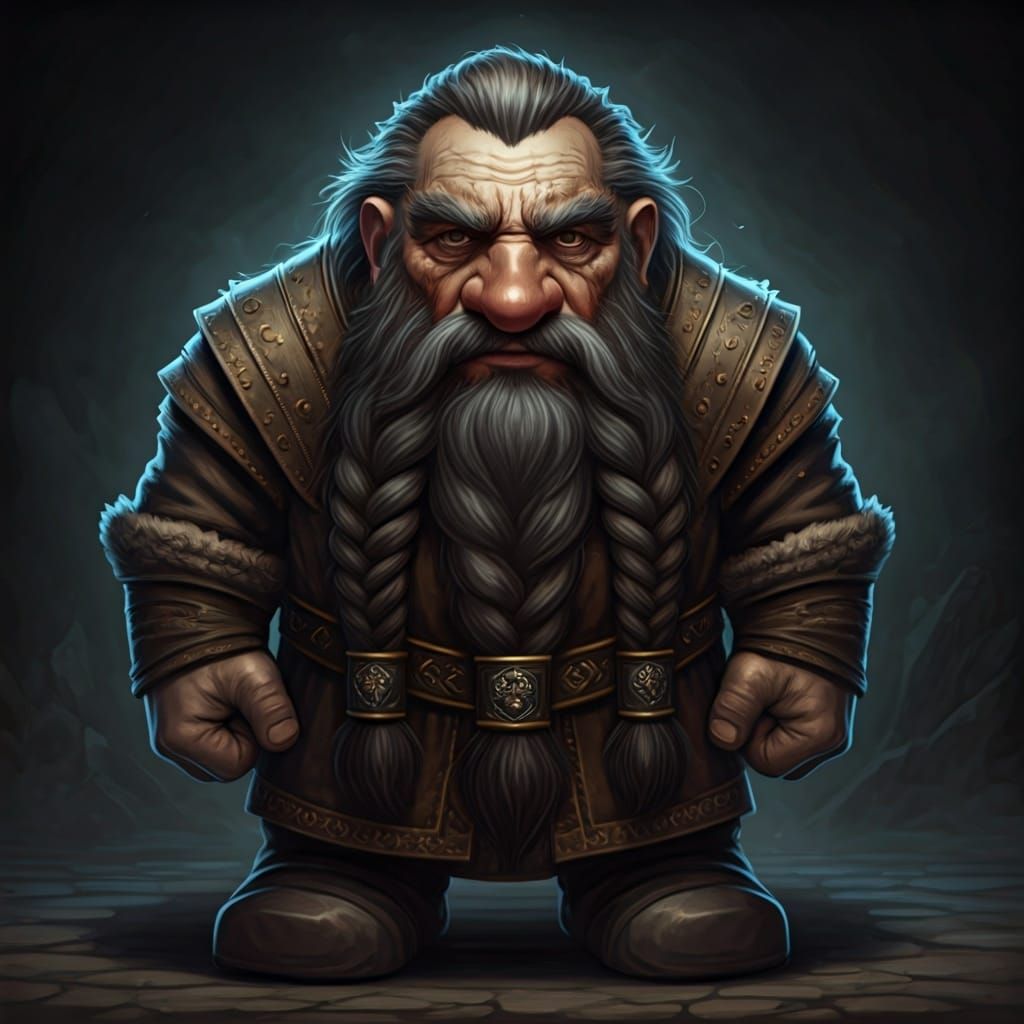 Dwarf Character with Muted Color Palette