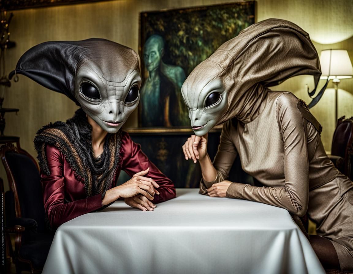 Surreal Alien Restaurant Celebration: Hyperreal Magical Real...