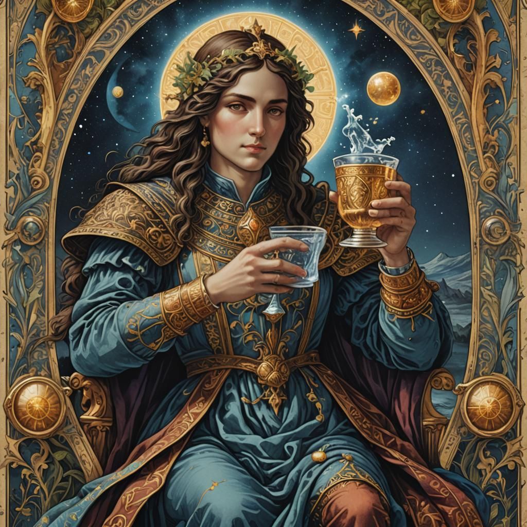 Temperance Tarot Card in Renaissance Astral Style