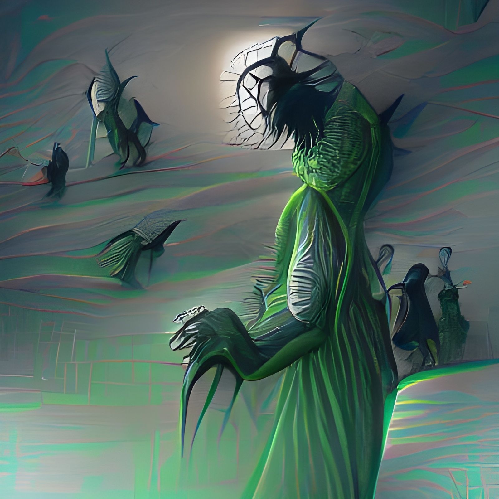 Demonic Ghosts Swarm Dubai: A Hyperdetailed Illustration