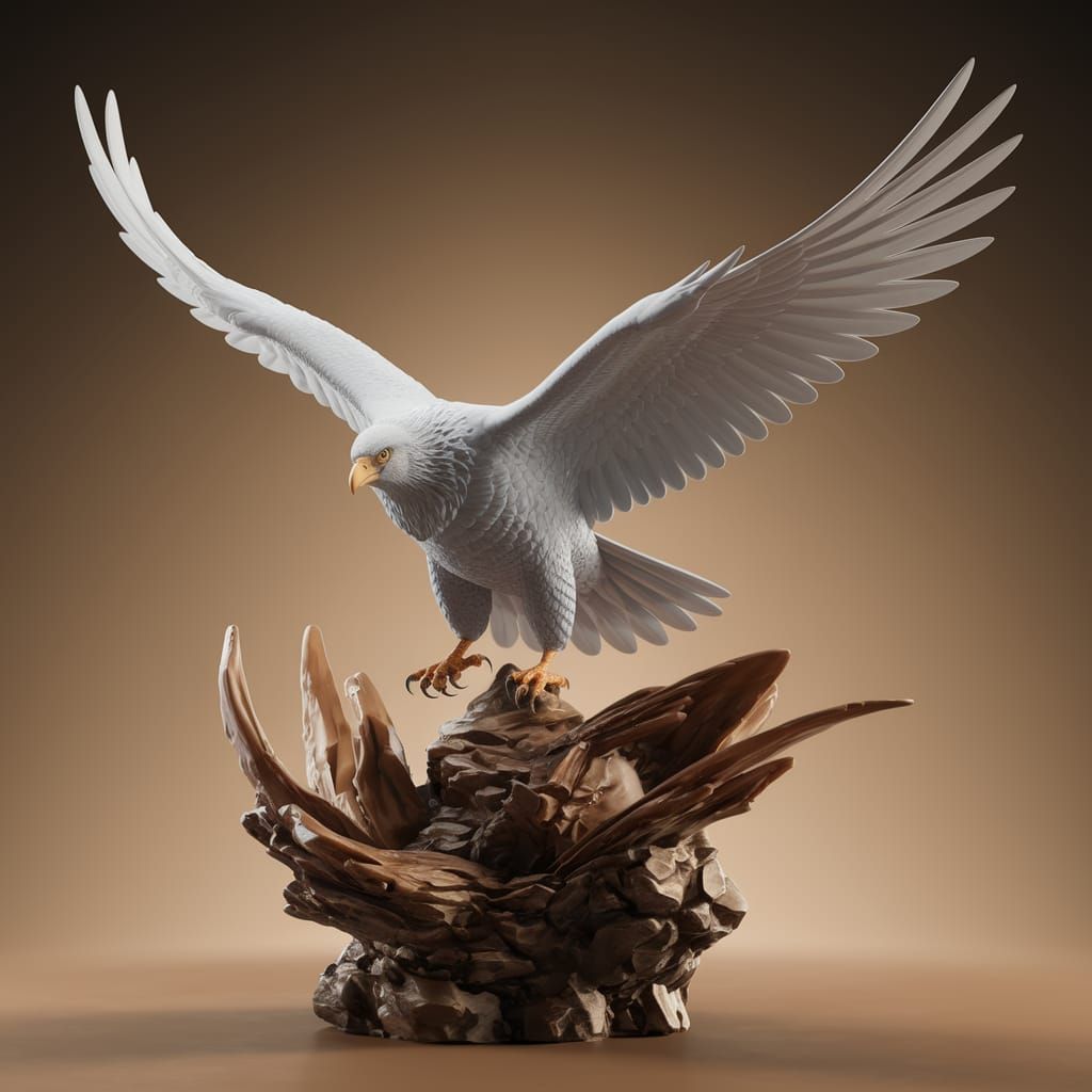 Cyberpunk Condor Battles Dove in Hyperaggressive Dance