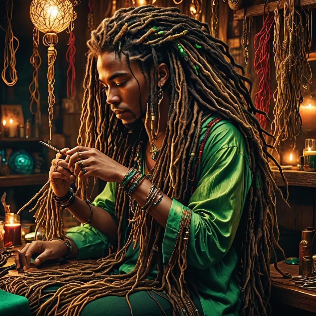 Dreadlock Creation at Salon: Detailed Matte Painting