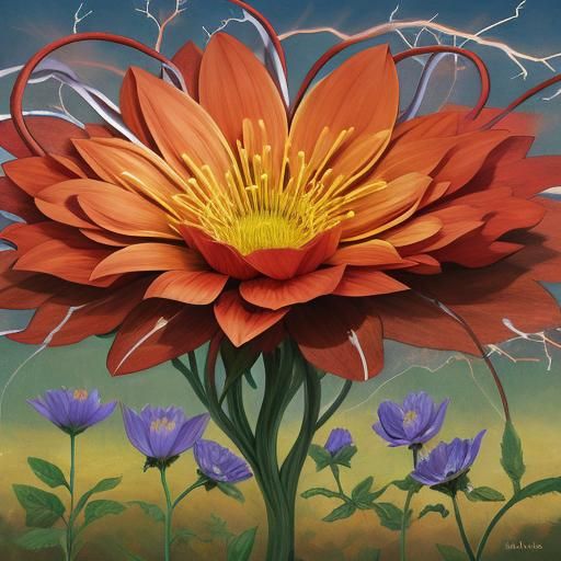 Neuron Cells Forming Floral Art