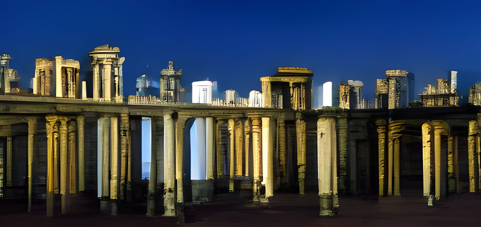 Classical Roman Architecture and Skyline
