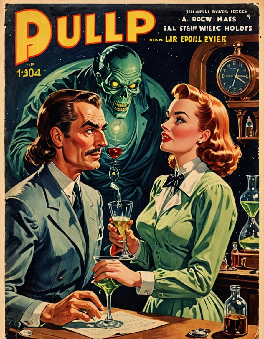 Vintage Pulp Magazine Cover: Strange Elixir