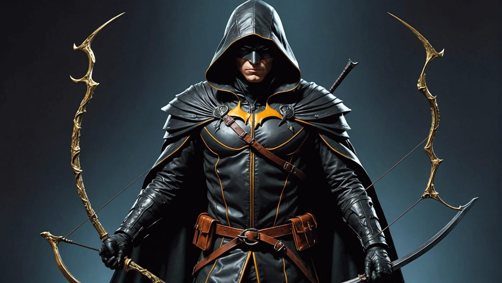 Surreal Robin in Black Leather with Bow