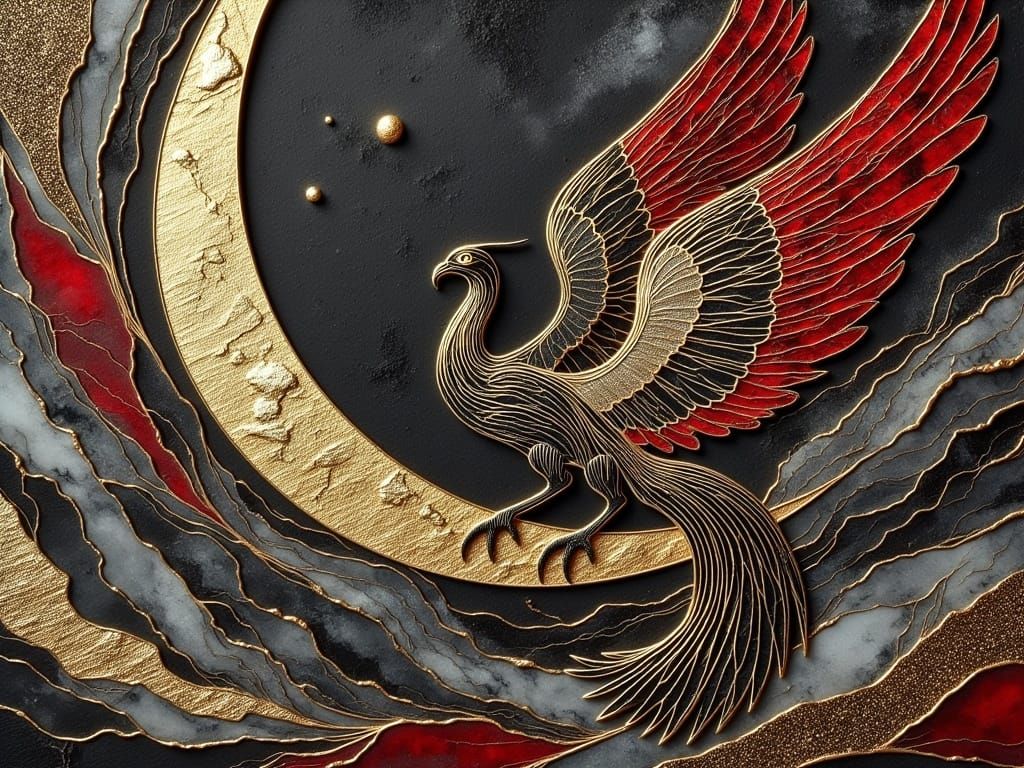 Luxurious Egyptian Hawk Amidst Ancient Pyramids in Intricate...