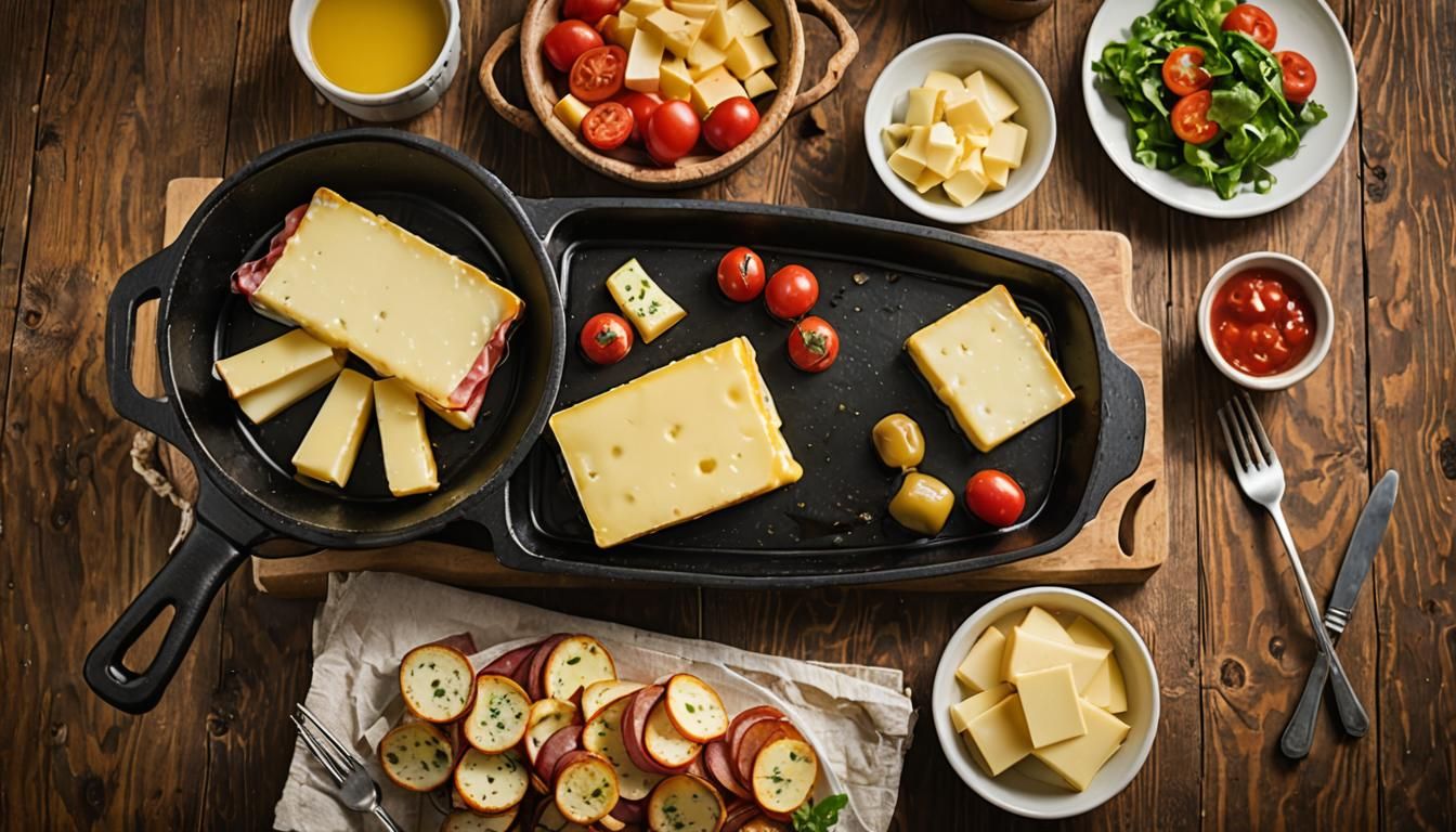 Delicious Melted Raclette Cheese Meal