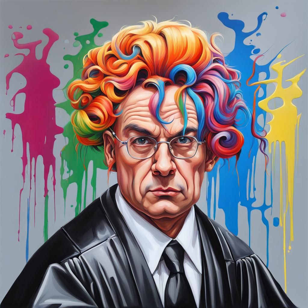 Modern Judge Hairstyle in Graffiti Art Style