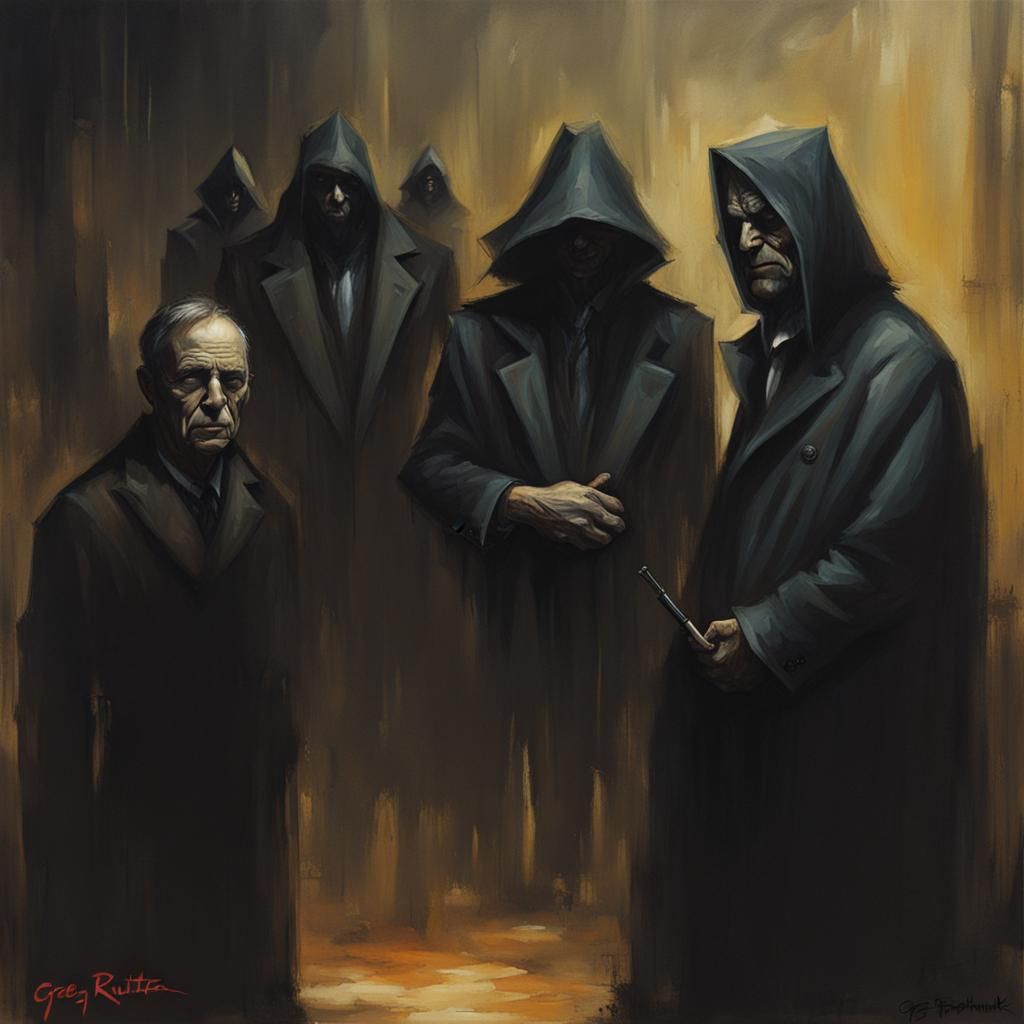 Sinister Gathering of People in Fantasy Art Style