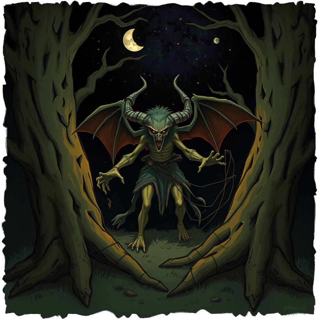 Mysterious Woodland Spirit Emerge from Trees