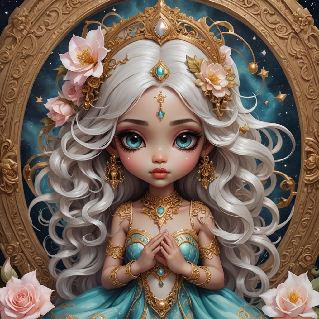 Adorable Celestial Djinn in Fantasy Style