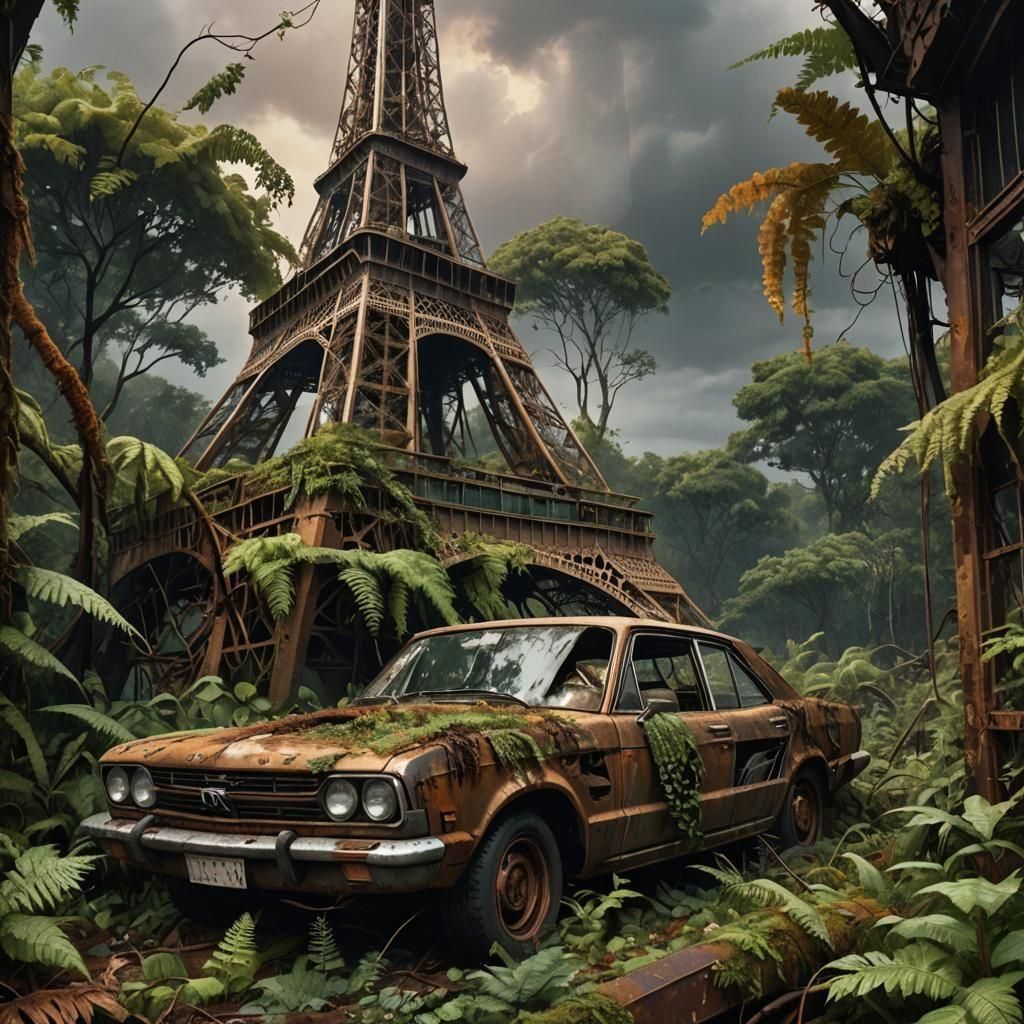 Post-Apocalyptic Paris: The Ruined Eiffel Tower