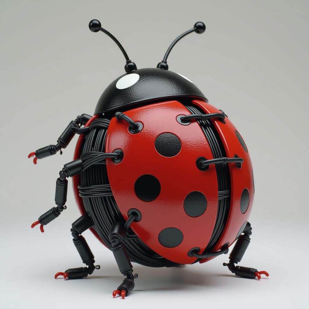 Ladybug Cable Sculpture in Industrial Style