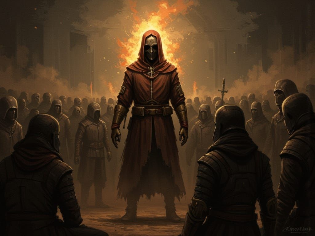 Biblically Accurate Sad Scene with Fuming Effigy