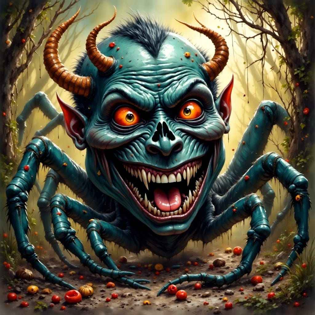 Smiling spider demon