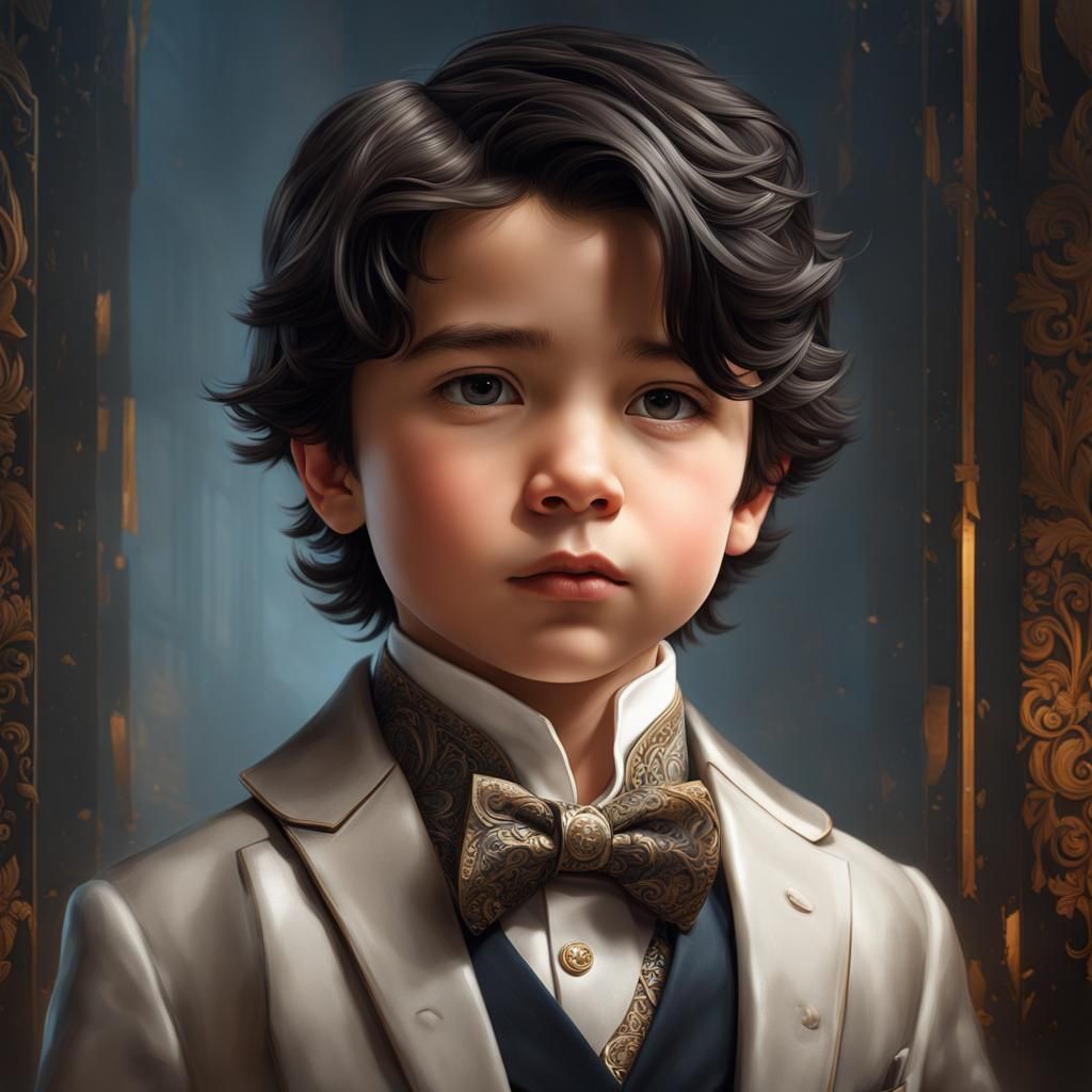 Boy in Suit: Hyperdetailed Digital Portrait